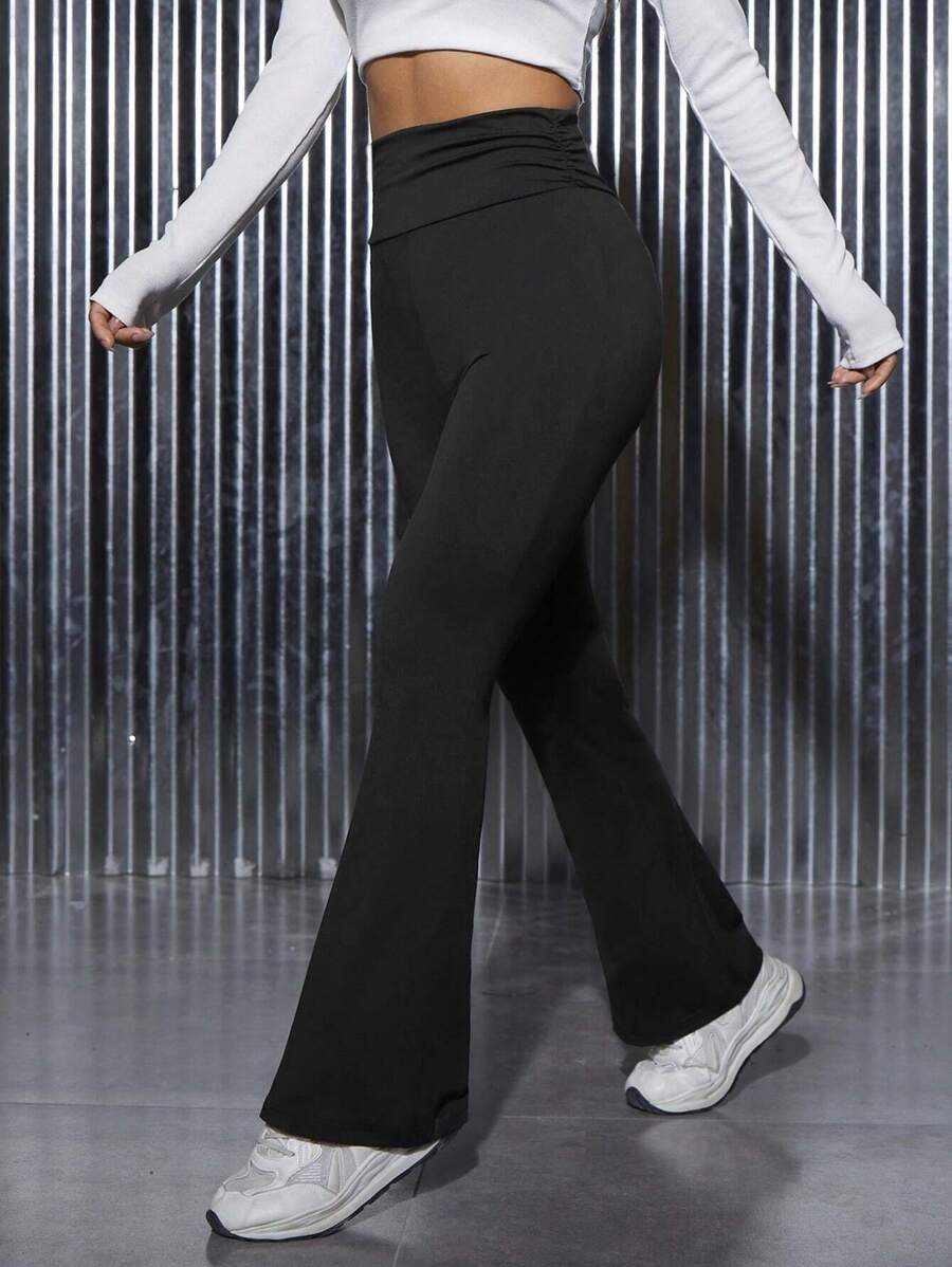 SHEIN PETITE Pantalones acampanados unicolor