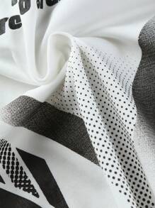 SHEIN ICON Polka Dot and Letter Graphic Zip Front Backless Halter Bodysuit - White - View 5