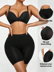 SHAPORA Shorts de fajas de talle alto - Negro - Ver 2