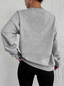 Floral Print Drop Shoulder Sweatshirt