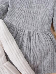 2pcs Tween Girl Solid Ruffle Hem Tee