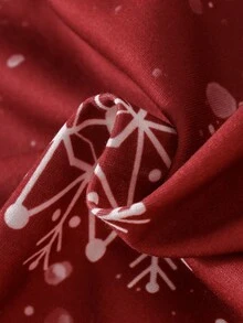 SHEIN Tween Girl Christmas Print Sweatshirt - Red - View 2