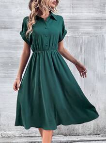 EMERY ROSE 女式蝙蝠袖衬衫裙（无腰带）超长款套装