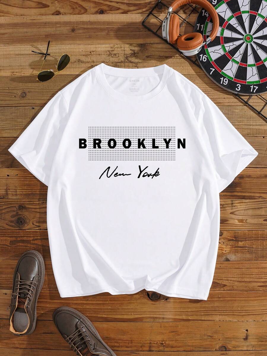 Men Plus Slogan Graphic Tee - White - View 1