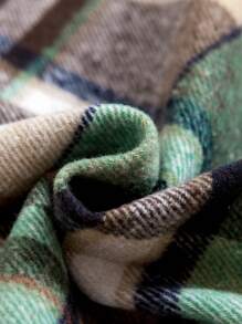 SHEIN Tween Girl Plaid Print Flap Pocket Shirt - Multicolor - View 5