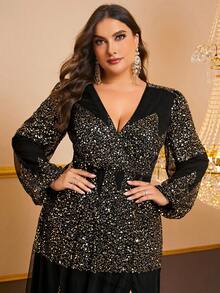 YISIKADO 大碼晚宴禮服裙（重工款） - 黑色 - 查看 5