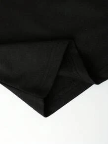 Manfinity EMRG Camiseta Extragrande De Hombres Con Diseño De Eslogan Gráfico Y Ribete De Contraste