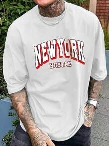 Manfinity Hypemode Men's Letter Graphic Super Oversized T-Shirt - White - View 5