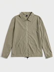 Chillumni 鬆身男士束口拉鍊夾克 - 灰色 - 查看 1