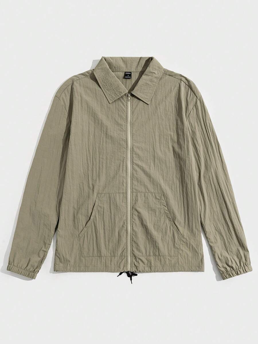 Chillumni 鬆身男士束口拉鍊夾克 - 灰色 - 查看 1