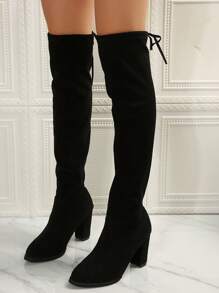 Giày bốt cao gót cao quá đầu gối màu đen thời trang dành cho nữ - màu đen - Xem 2