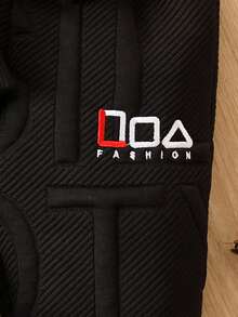 Boys Baby Letter Graphic Sweatshirt & Sweatpants - Black - View 4