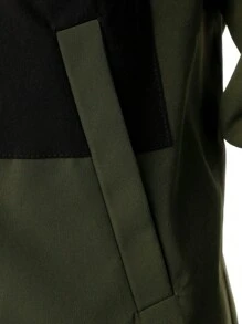 Manfinity Homme Men Colorblock Flap Pocket Button Front Jacket - Green - View 5