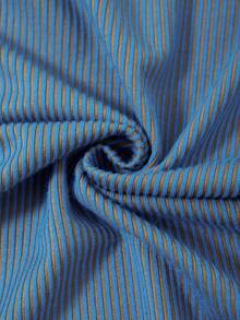 SHEIN ICON 拉鏈開襟弧形下擺T恤 - 水鴨藍 - 查看 5