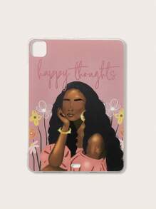 Artistikally Yours 1 pieza Funda compatible con iPad con letra con estampado de figura TPU - Multicolor - Ver 1