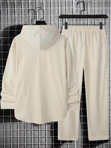 Claim Dot 男士寬鬆連帽下垂肩運動衫和長褲套裝