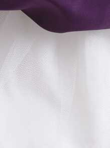 女小童貼花網紗覆蓋派對禮服適用於聖誕 - 紫色 - 查看 4