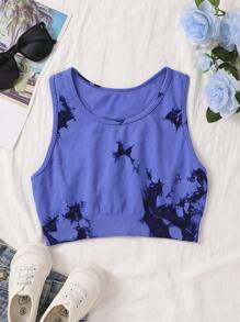 Tween Girl Tie Dye Crop Tank Bralette - Multicolor - View 1