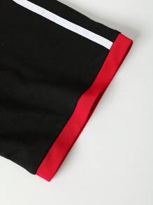 Manfinity EMRG Camiseta Extragrande De Hombres Con Diseño De Eslogan Gráfico Y Ribete De Contraste