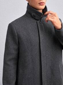Manfinity Unisex 1 stuk Stevige Losse pasvorm Voorknop Overjassen