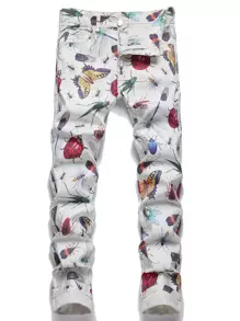 Manfinity Hypemode Men Insect Print Jeans - Multicolor - View 1