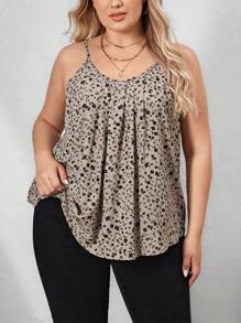 SHEIN Clasi 大碼碎花吊帶上衣 - 杏色 - 查看 6