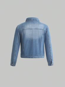 男孩雙口袋牛仔夾克 - 中等水洗藍 - 查看 2