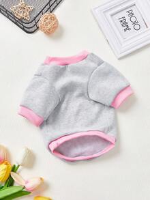 XYZ Studio Áo nỉ in hình thú cưng dễ thương Artist Retro Street 1 chiếc màu xám và hồng không có mũ - Nhiều màu - Xem 7