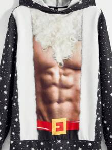 Manfinity VCAY Men Figure Graphic Galaxy Hooded Sweatshirt - Multicolor - View 4