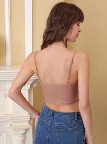 SHEIN MOD Top de tirantes unicolor fruncido