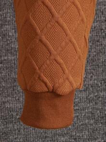 SHEIN Young Boy Letter Graphic Sweatshirt & Sweatpants - Coffee Brown - View 8