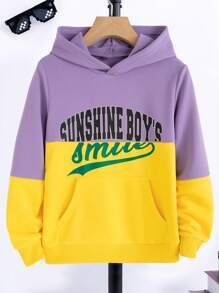 Tween Boys Letter Graphic Two Tone Sweatshirt - Multicolor - View 1