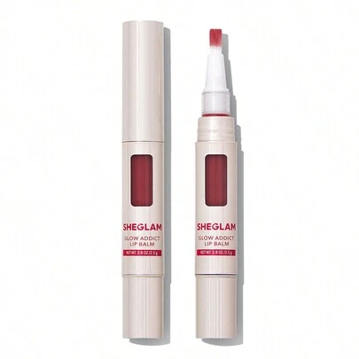 SHEGLAM Glow Addict Lip Balm-Peach Juice Moisterizing Lip Care High Shine Finish Brown Lip Gloss With Brush Lip Care Brand Beauty Makeup Face Paint Cosmetic For Women Girls Perfect For Spring Summer Ideal For Y2K Fancy Fashion Suitable For Birthday Mother'S Day Gift Rave Party Ready Best Color