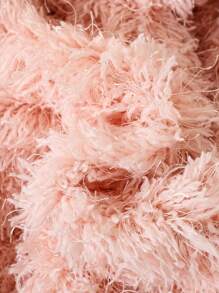 SHEIN Tween Girl Two Tone Fuzzy Coat - Pink - View 5