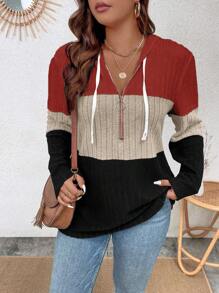 SHEIN LUNE Sweatshirt ukuran plus - MultiWarna - View 6