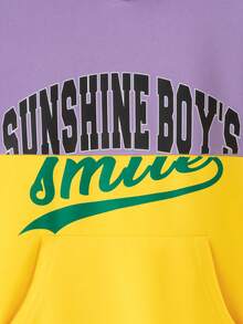 Tween Boys Letter Graphic Two Tone Sweatshirt - Multicolor - View 4