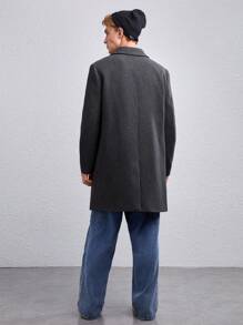 Manfinity Unisex 1 stuk Stevige Losse pasvorm Voorknop Overjassen