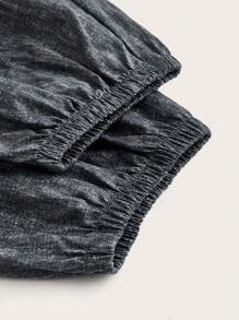 Hippie Striped Print Pocket Side Pants - Black - View 3
