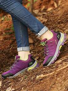 女性時尚戶外休閒登山鞋合適的適用於四季 - 紫色 - 查看 2