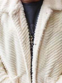 Manfinity Homme Nam Áo Teddy Jackets - Màu be - Xem 5