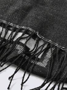 SHEIN 1入組孩子們流蘇濃烈香調圍巾披肩 - 黑色 - 查看 8