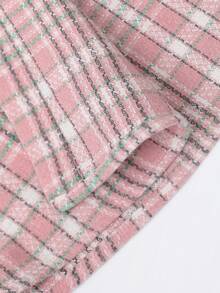 Manfinity Hypemode Men Plaid & Letter Graphic Overcoat Without Hoodie - Pink - View 3