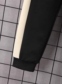 SHEIN Young Boys' Fashionable Color Block Sweatshirt And Sweatpants Casual Set - Multicolor - View 6