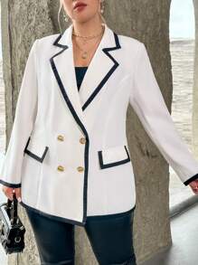 SHEIN Privé 大碼西裝 - 白色 - 查看 5