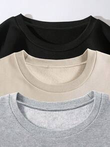 SHEIN Unity Women's Casual Letter & Basketball Print Crew Neck Sweatshirt, Autumn - Multicolor - View 3