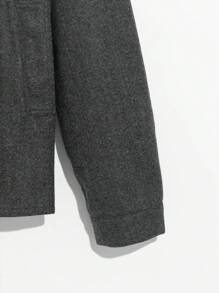 Manfinity Homme Abrigo Suelto Para Hombre Con Cremallera Y Caída De Hombros - Gris - Ver 3
