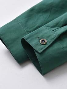 Young Boy Solid Button Front Shirt