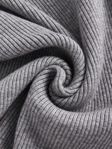 SHEIN BASICS Zipper Front Bodycon Sweater Dress - Light Grey - View 8