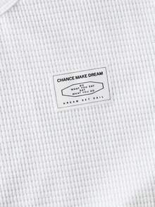 Chico preadolescente Camiseta con slogan con diseño de parche - Blanco - Ver 3