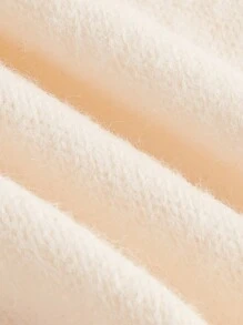 SHEIN MOD Thêu hoa Nút phía trước Áo len Mở - Màu be - Xem 3